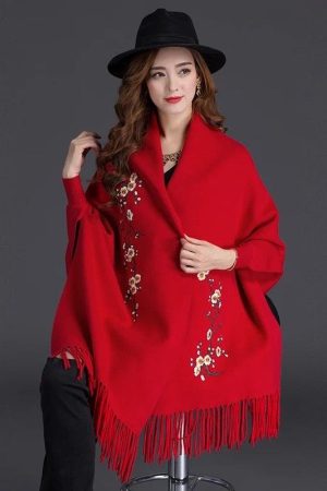 Sage Floral Embroidered Capes